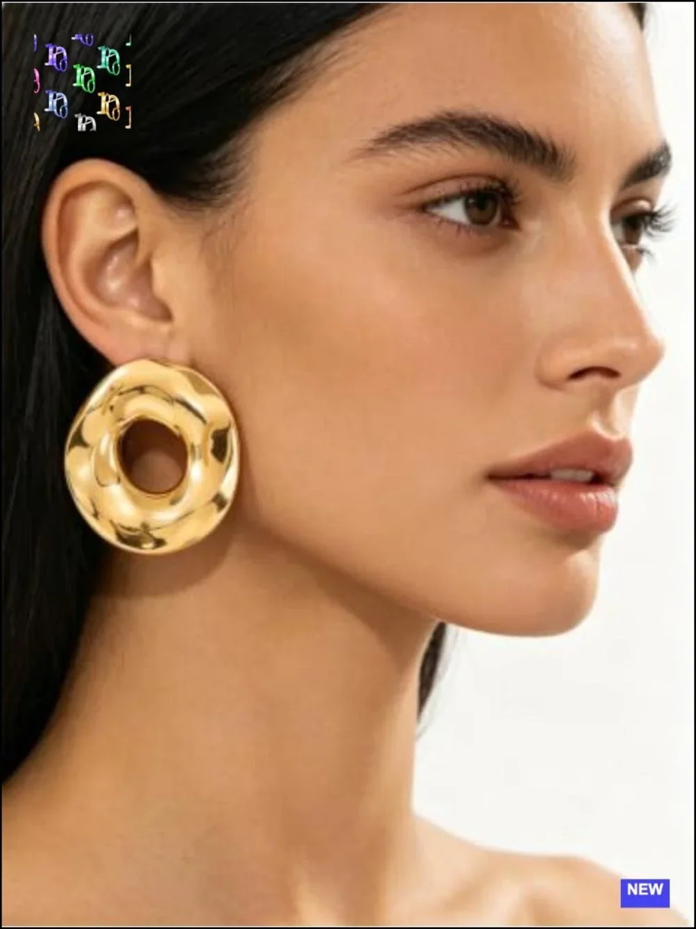 Chunky Circle Dangle Drop Earrings Retro Geometric Statement Jewelry